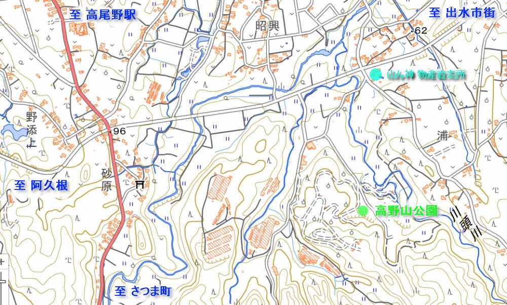 高野山公園　周辺地図
