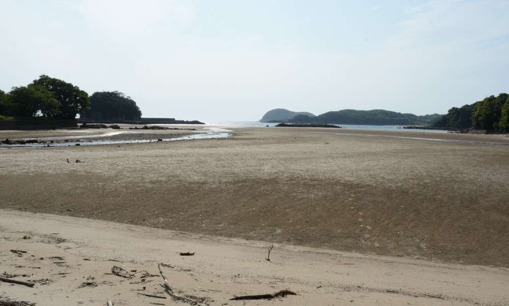 大川島海水浴場
干潮の海